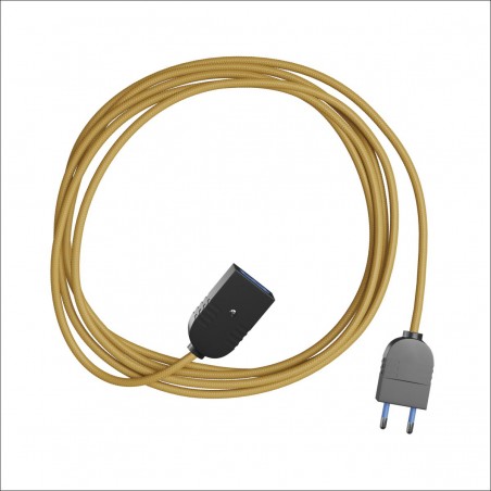 Prolunga elettrica con cavo tessile tondo Giallo senape LM86