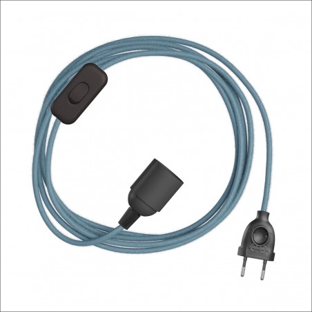 Power Cord With Plug, Switch and E27 Lampholder With Avio Textile Cable LM58