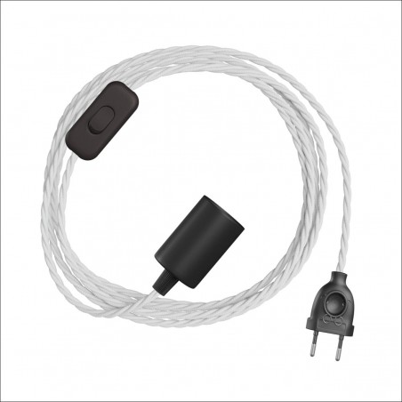 Câblage avec douille E27 en métal et câble textile prêt à l'emploi