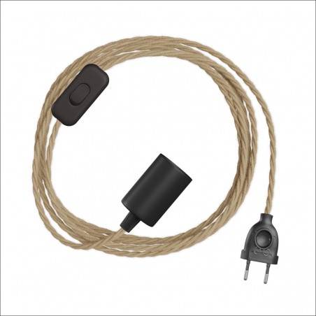 POWER CORD WITH PLUG, SWITCH AND E27 LAMPHOLDER WITH TEXTILE CABLE ABYSS LM19
