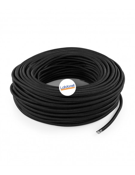 Cable para exterior redondo revestido en tela color Negro LM10E