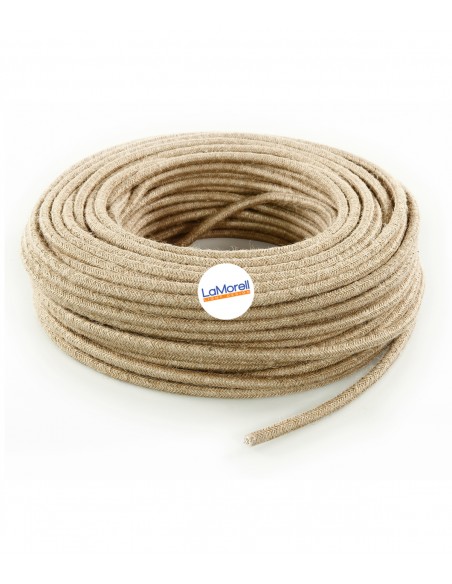 Cable para exterior redondo revestido en tela color Yute