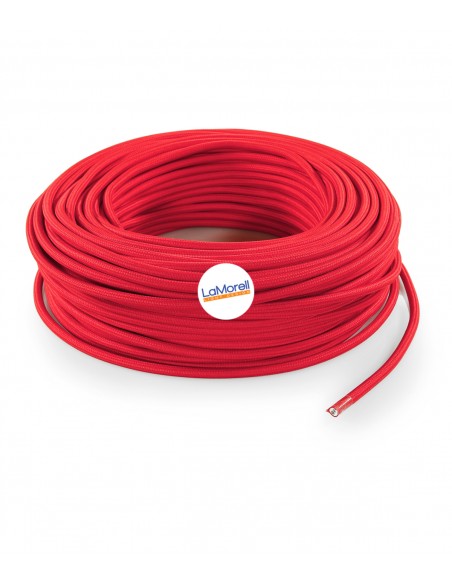 Cable para exterior redondo revestido en tela color Rojo