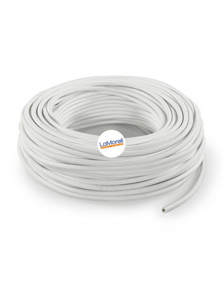 Cavo elettrico per esterno rotondo rivestito in tessuto Bianco LM01E