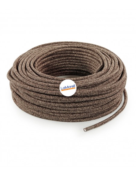 Cable para exterior redondo revestido en tela color Canvas marrón