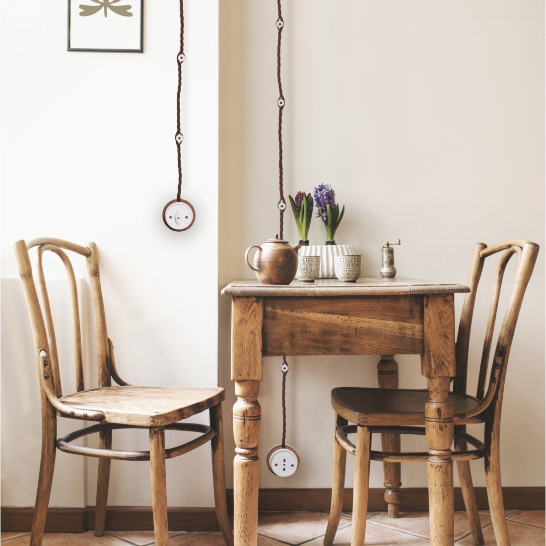 Presa Muro Bipasso Ceramica | Ø65mm | Bianco O Nero | Per Interni - Foto 6