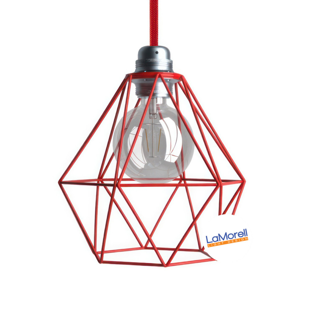 Pantalla de jaula Diamante de metal con casquillo E27