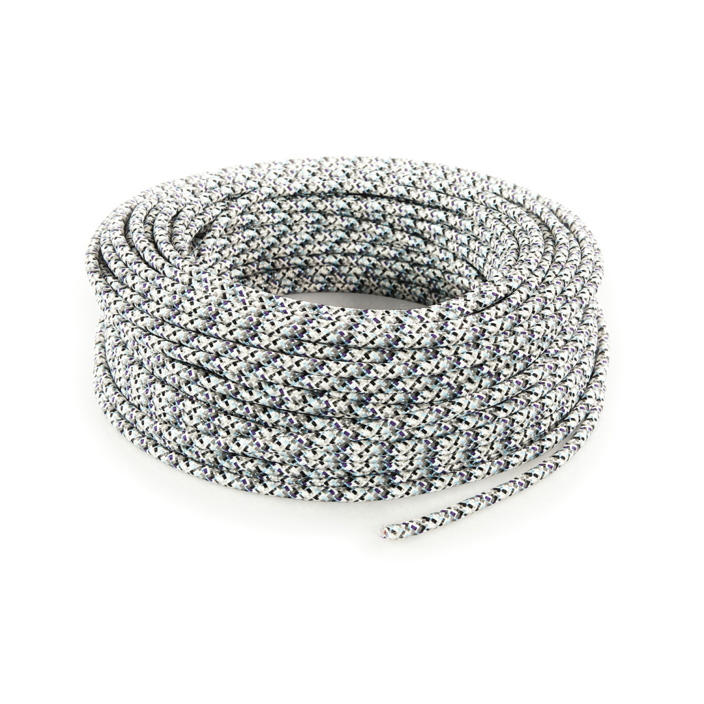 Cable eléctrico redondo recubierto de tela Pixel Ice PX03