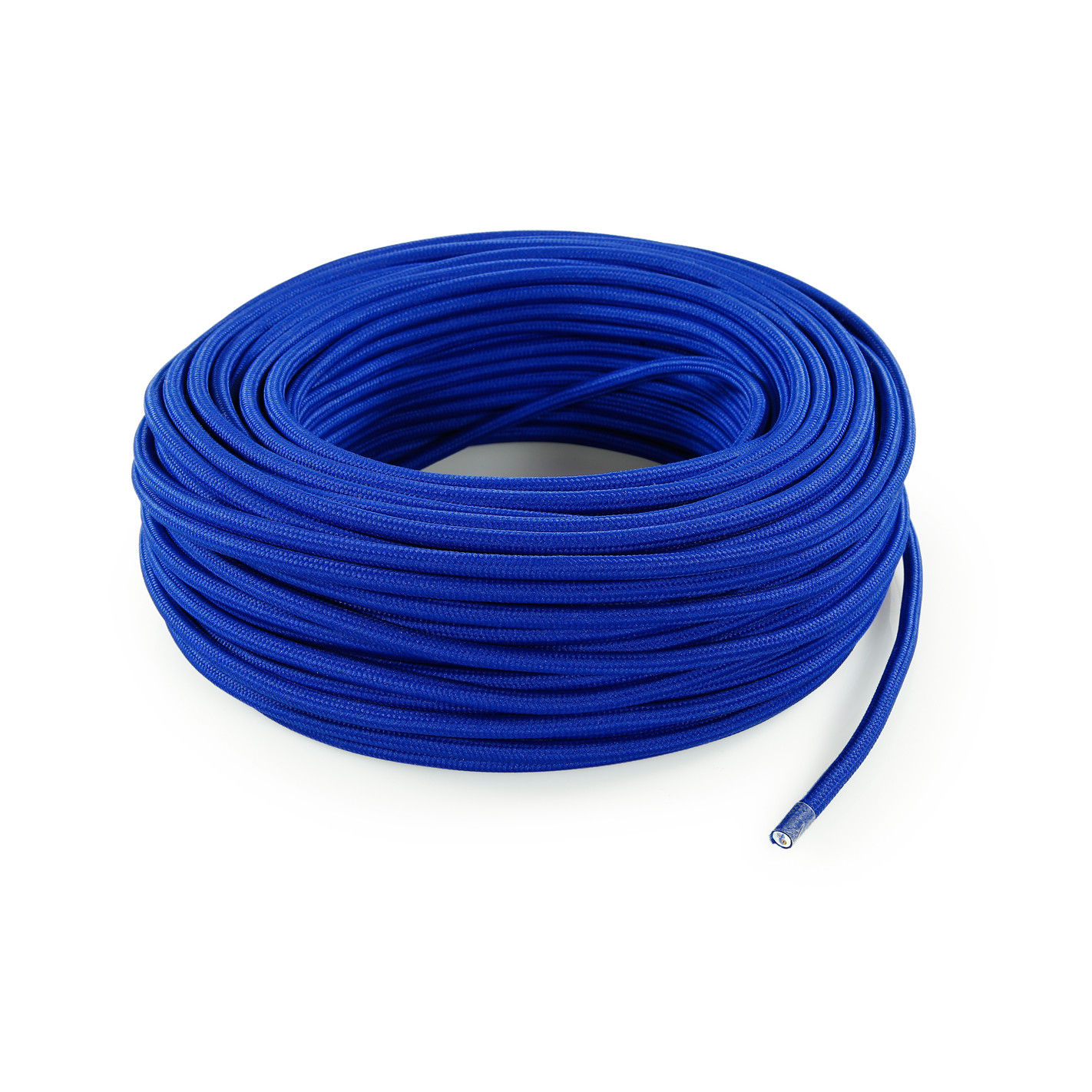 Cavo Elettrico Intrecciato In Tessuto Effetto Lucido Azzurro - Foto 4