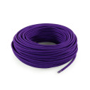 Câble électrique rond revêtu de tissu coloré Violet LM11