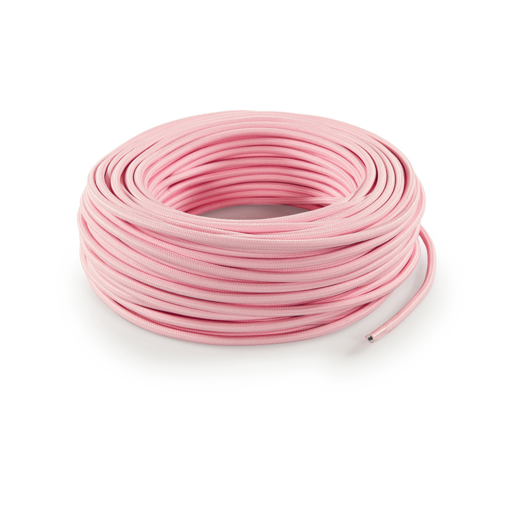 Textile round electric cable - Pink LM14