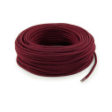 Cable eléctrico redondo recubierto de tela burdeos LM17