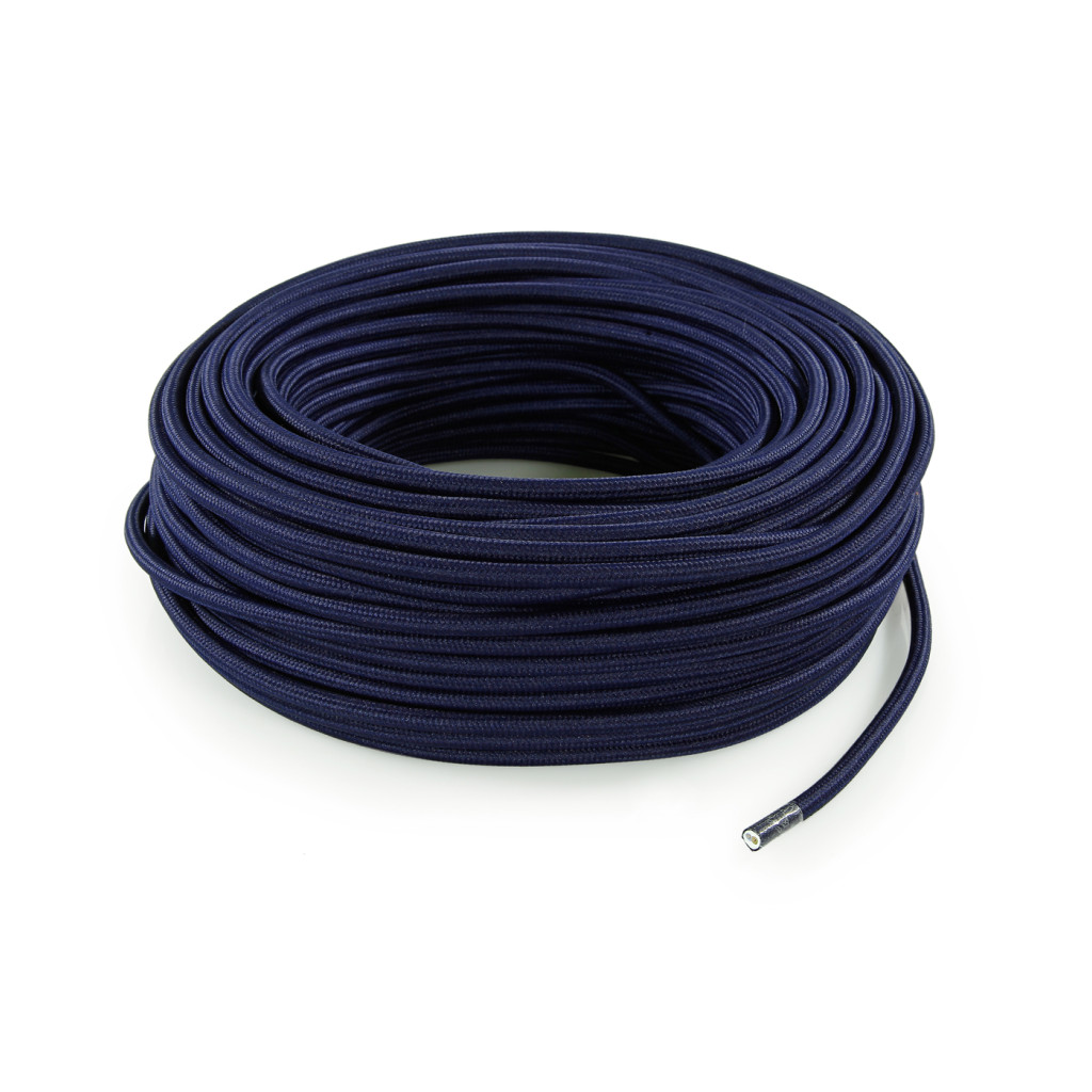 Cavo elettrico rotondo rivestito in tessuto Blu Abisso LM19