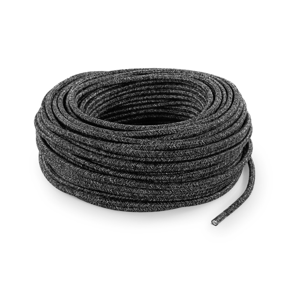 Textile round electric cable - Canvas Dark Grey LM23
