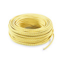 Textile round electric cable - White/Yellow LM29
