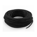 Cable eléctrico redondo recubierto de tela Lamè Negro LM42