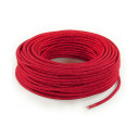 Textile round electric cable - Lamè Red LM43