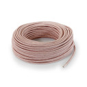 Câble électrique rond revêtu de tissu coloré Rose lamé LM64
