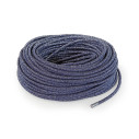 Câble électrique rond revêtu de tissu coloré Lamé Bleu Jeans LM65