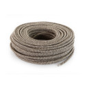 Câble électrique rond recouvert de tissu coloré Sable/Canvas marron