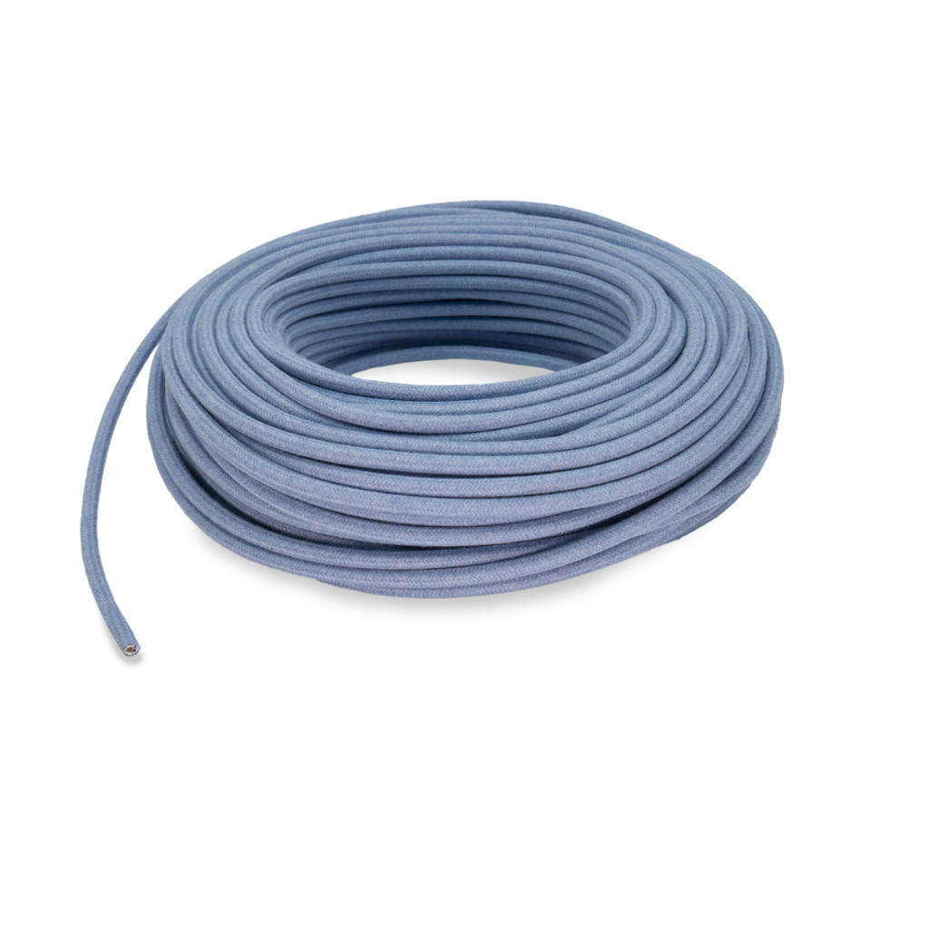 Câble électrique rond recouvert de tissu coloré Fiordaliso