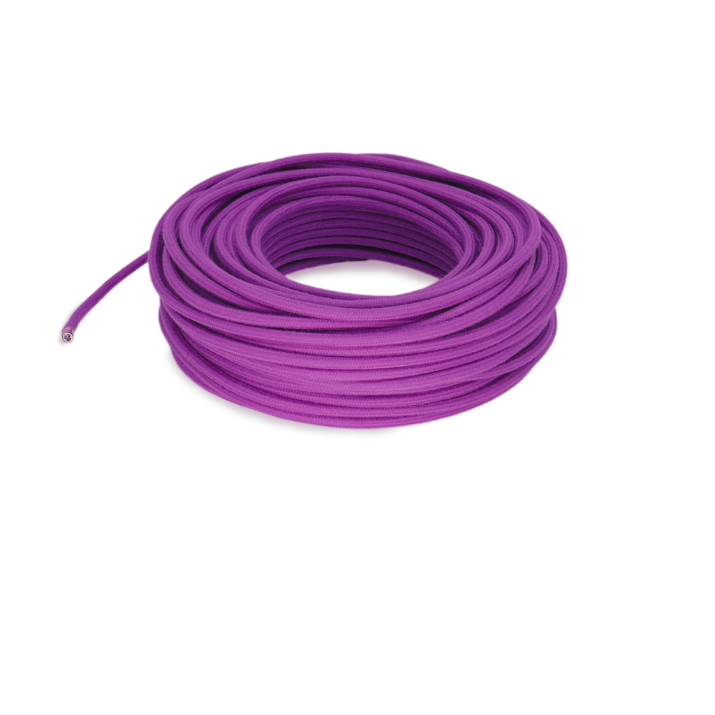 Cable eléctrico redondo recubierto de algodón color glicina LM107