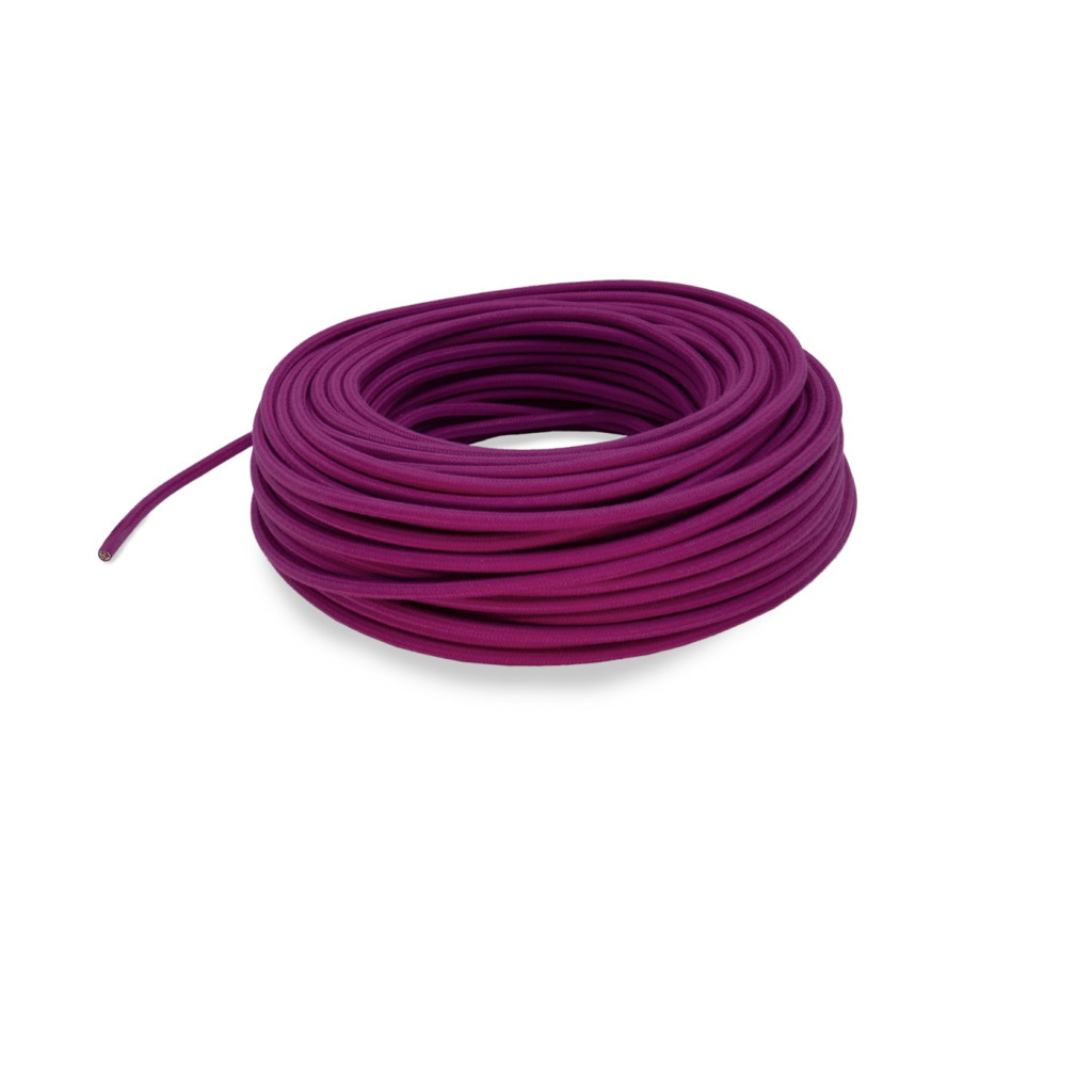 Cable eléctrico redondo recubierto de algodón color ciclamen LM108