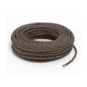 Cavo elettrico trecciato rivestito in tessuto Canvas Marrone TR4