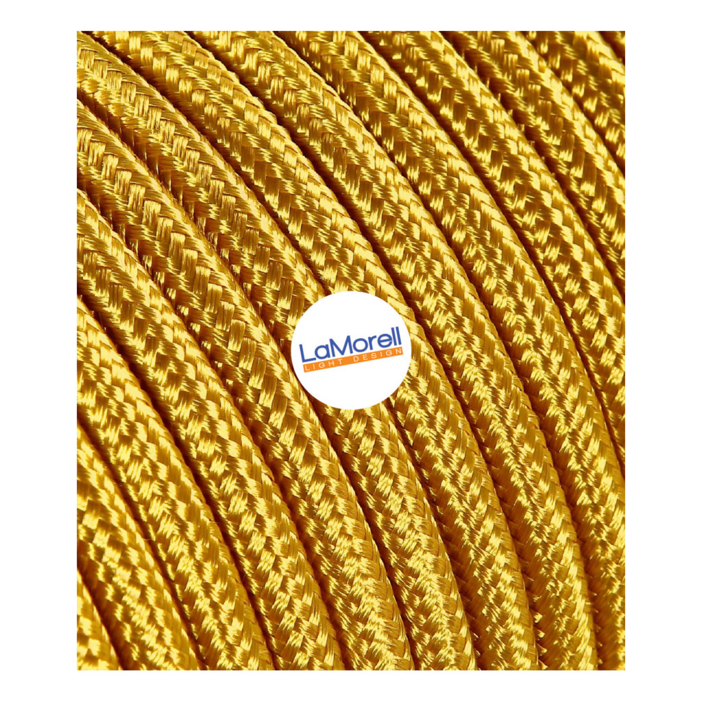 Câble électrique plat recouvert de tissu coloré Or LM12