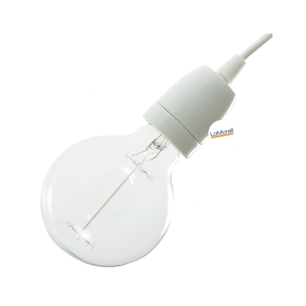 Portalámparas de Porcelana E27, Blanco