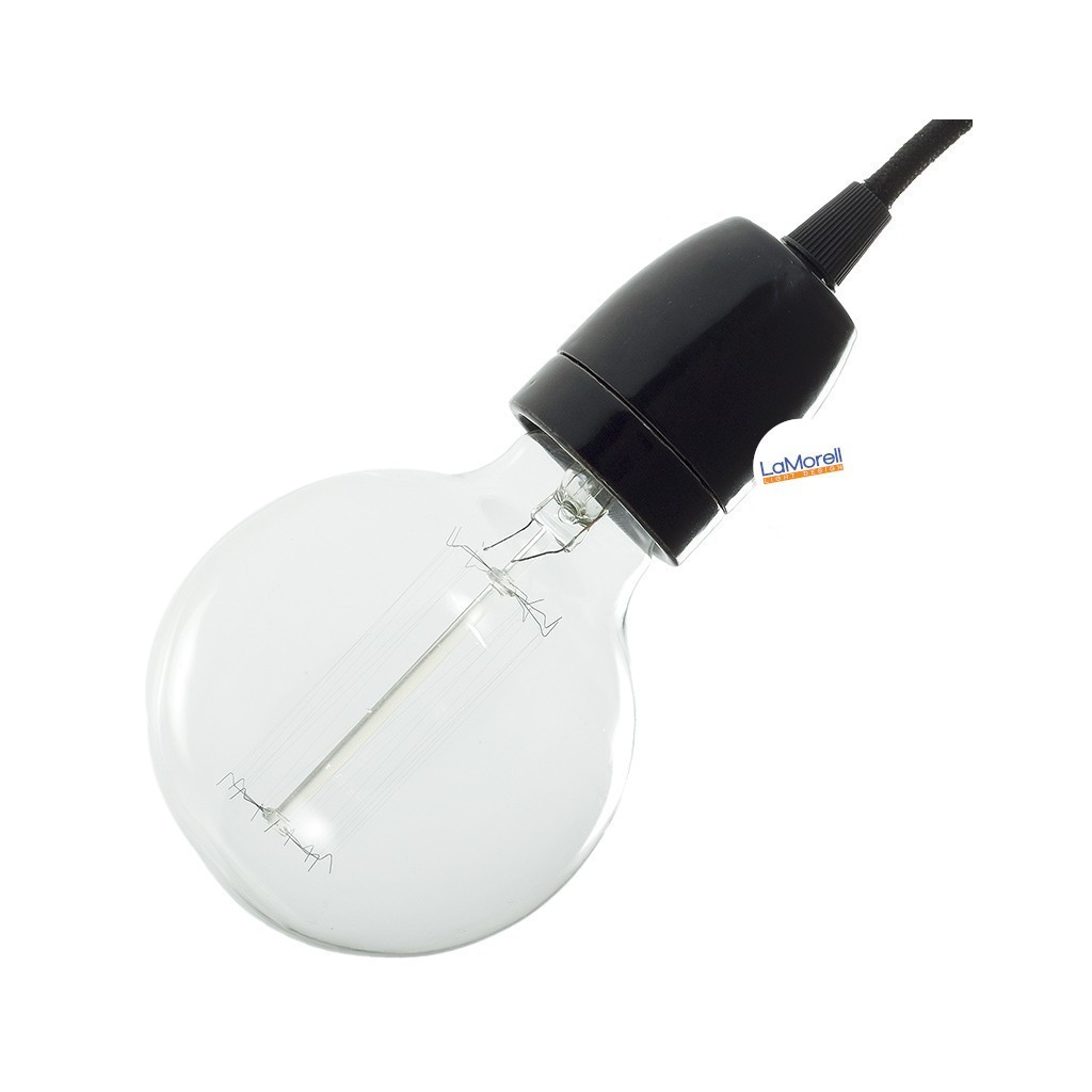 Porcelain Lampholder E27 Black