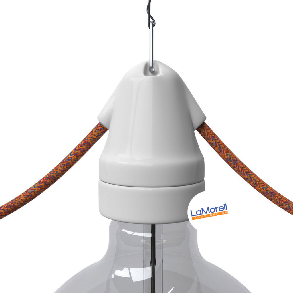 Douille en porcelaine blanche E27 Vintage 1 Entrée - 1 Sortie