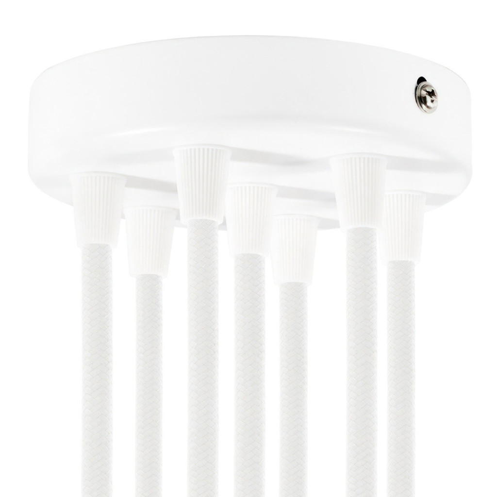 Rosone Cilindrico In Metallo ø120mm 7 Uscite bianco