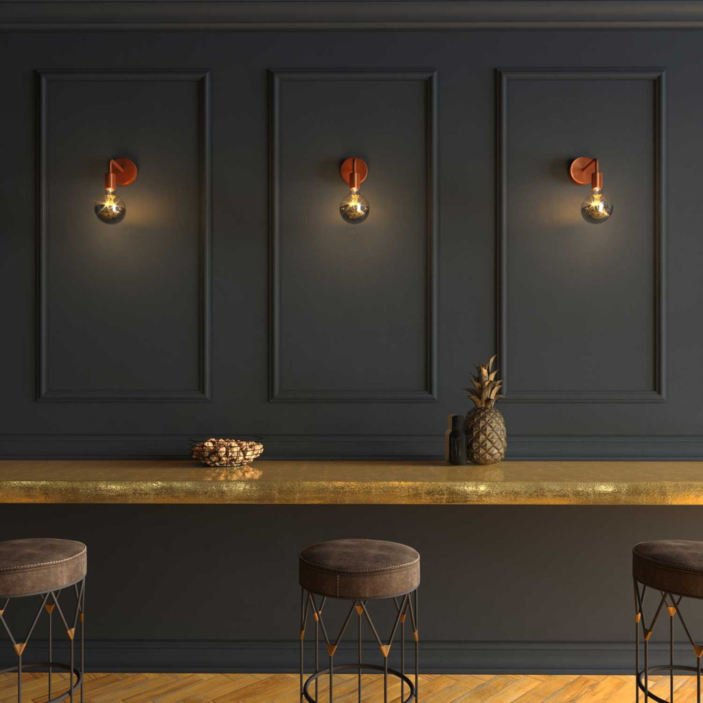 Brushed copper 14-cm bent metal extension tube