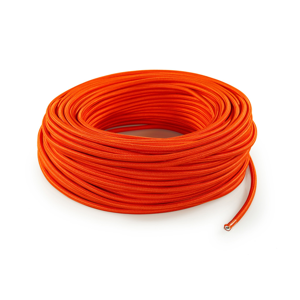 Cable eléctrico redondo recubierto de tela naranja LM03
