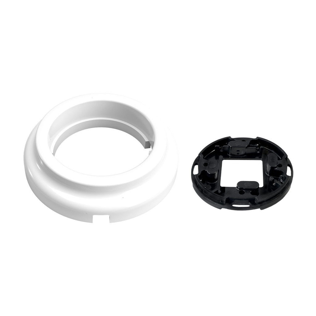 Base de porcelana blanca con doble salida para interruptores/conmutadores y tomas - Linea Small