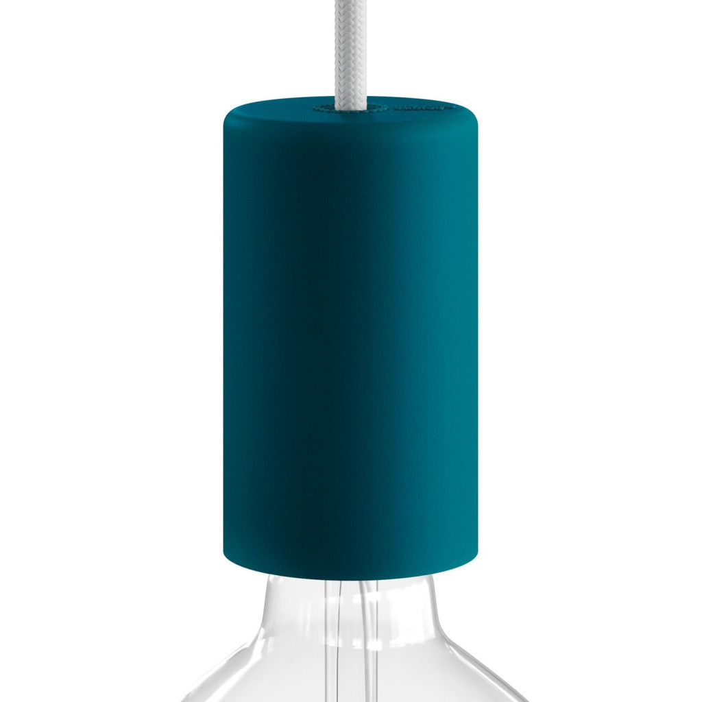 Silicone Cylindrical Outodoor Lampholder E27 IP65 - Green Petroleum