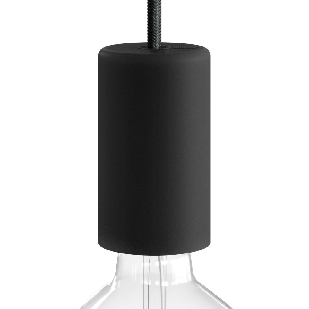 Silicone Cylindrical Outodoor Lampholder E27 IP65 - Black