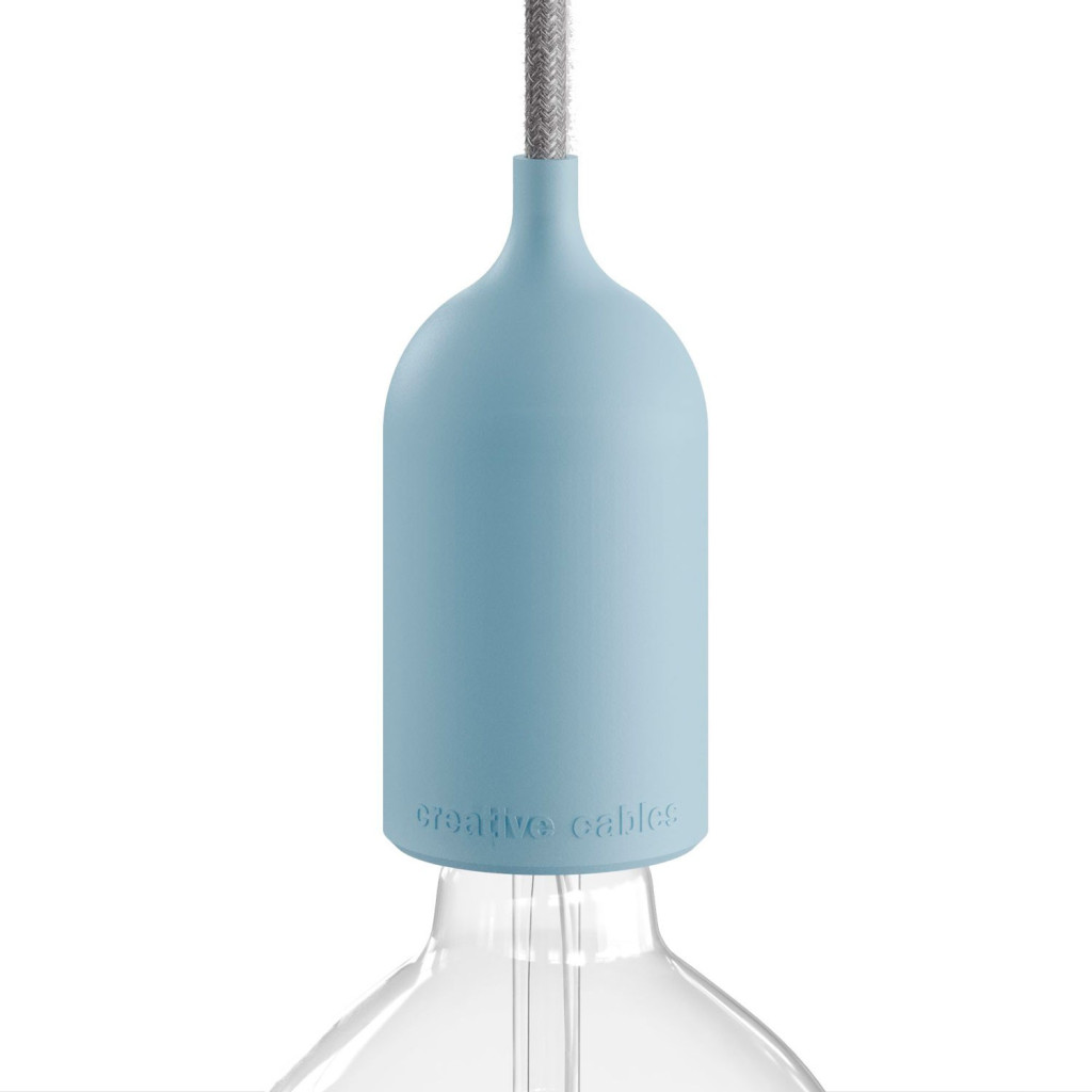 Silicone Outodoor Lampholder E27 IP65 - Soft blue