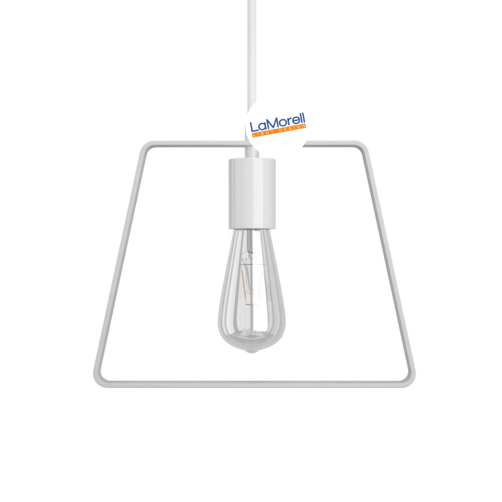 Paralume 2di In Metallo Bianco Smaltato Attacco E27