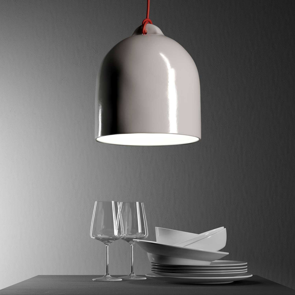 Abat-jour cloche en céramique pour lampes suspendues