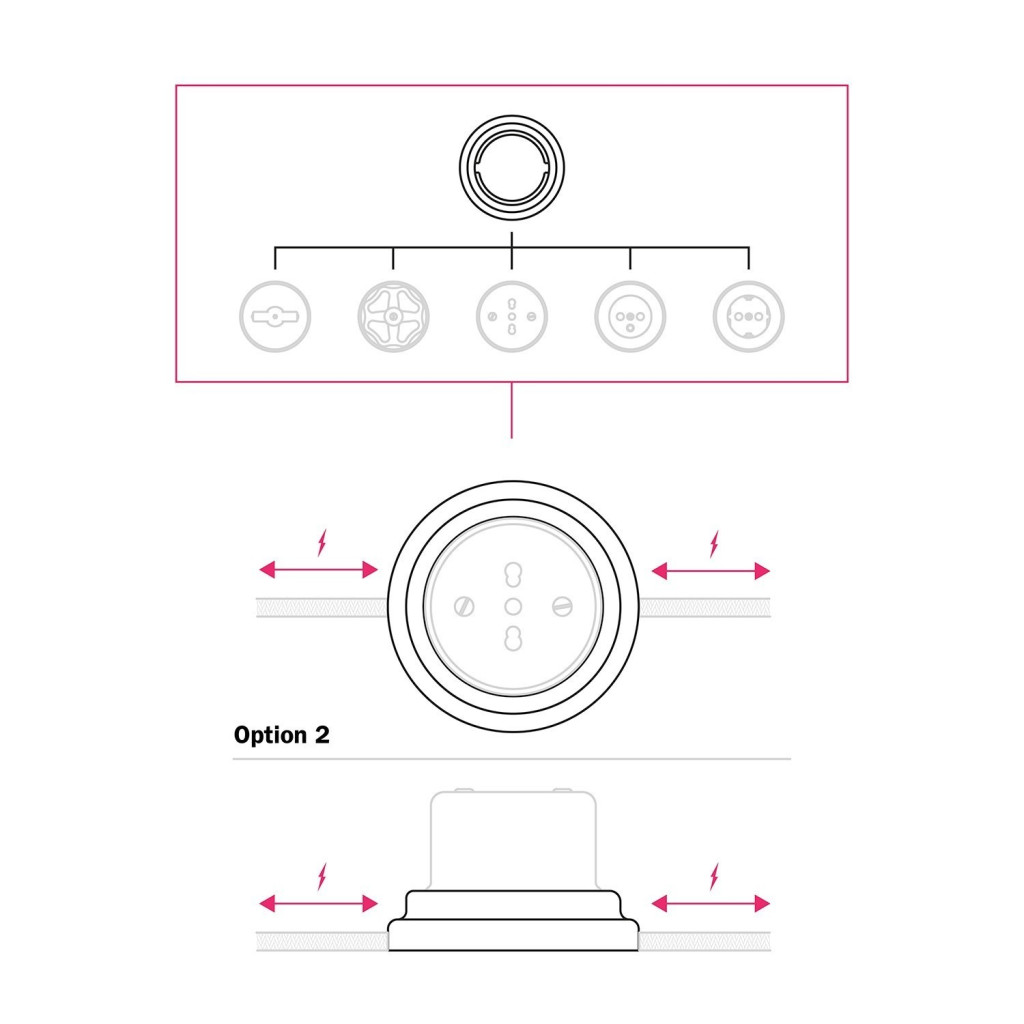 Base en porcelaine blanche pour interrupteurs/déviateurs et prises