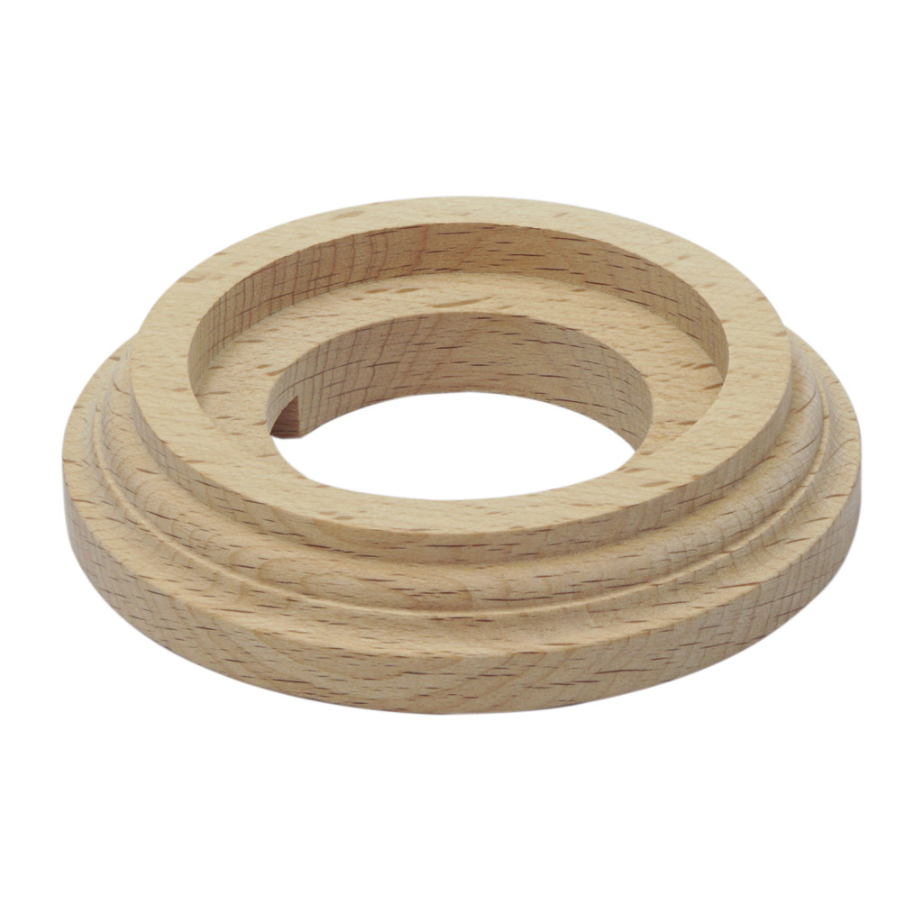 Single Natural wood base for switch and wall socket  - vintage style electrical systems