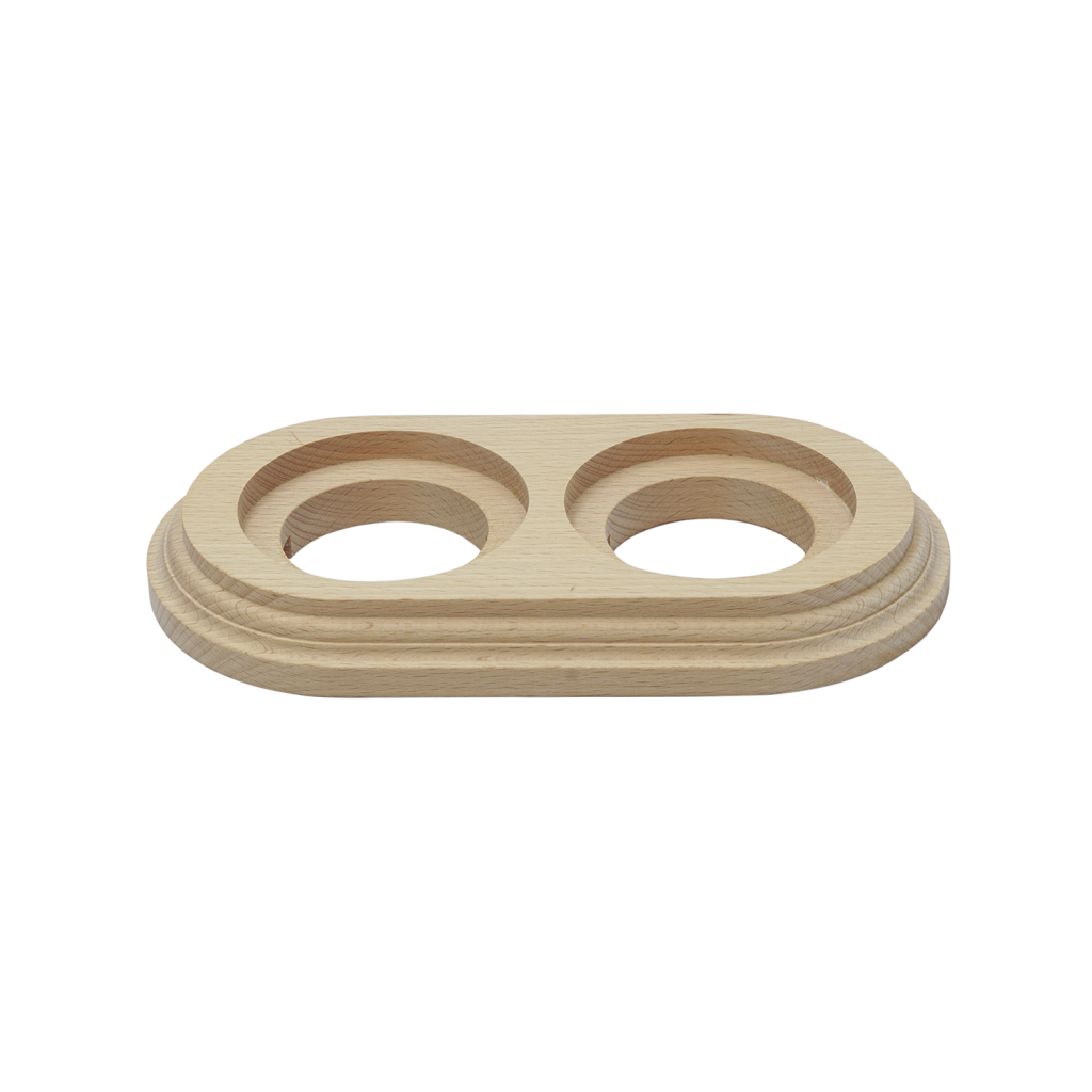 Base en bois double pour interrupteurs/déviateurs et prises