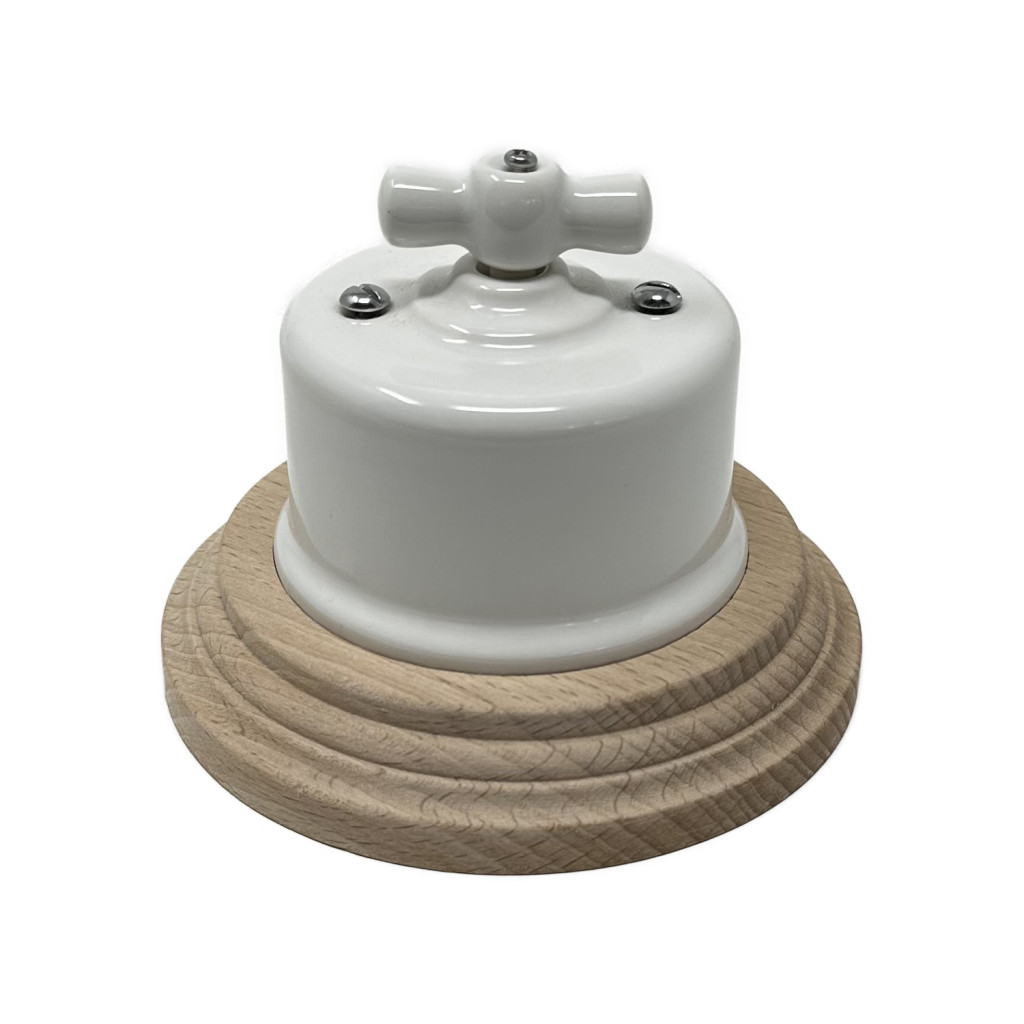 Base en bois simple pour interrupteurs/déviateurs et prises