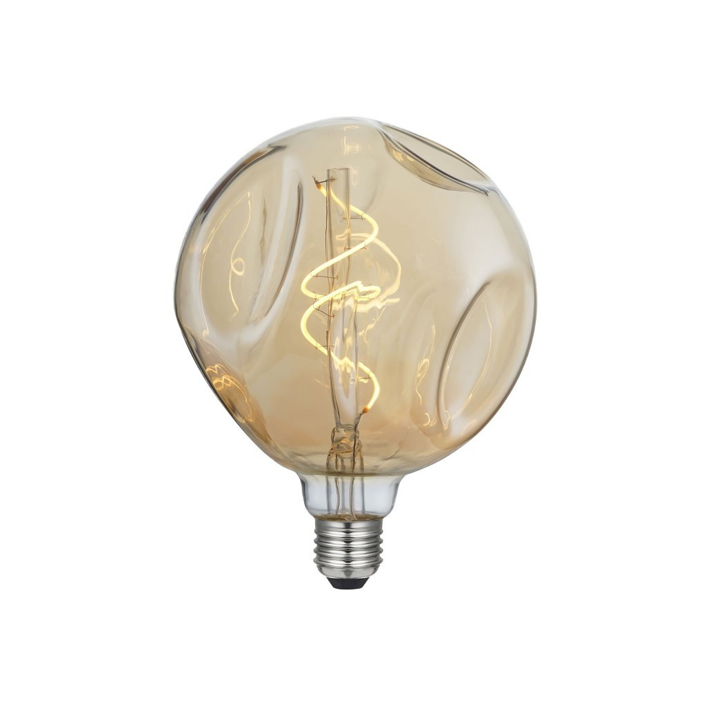 Lampadina Led Globo XXL G180 Bumped Dorata Filamento Spirale 5W E27 - 1800K Dimmerabile
