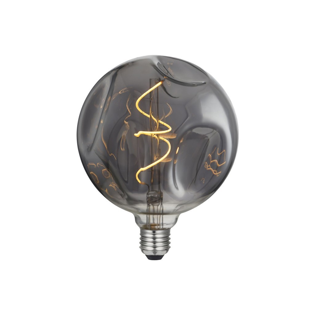 Lampadina Led Globo XXL G180 Bumped Smoky Filamento Spirale 5W E27 - 1800K Dimmerabile