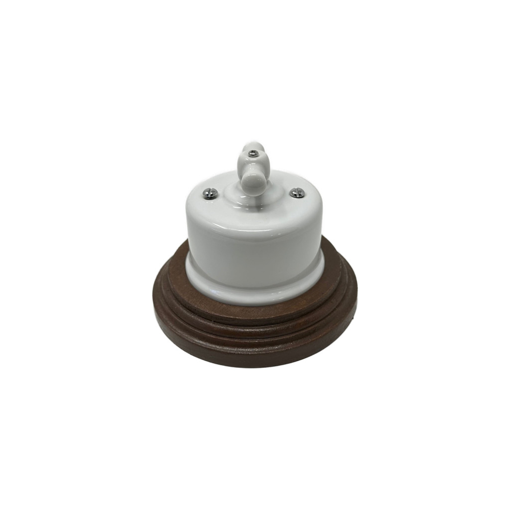 Base de madera simple en nogal para interruptores/conmutadores y tomas