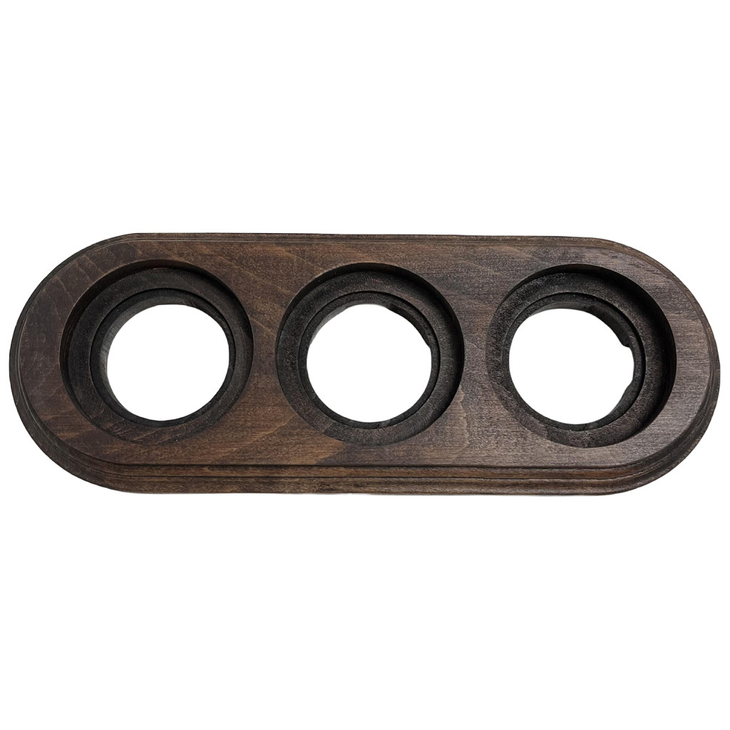 Walnut Triple Wood base for switch and wall socket