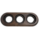 Base triple en bois noyer pour interrupteurs/déviateurs et prises